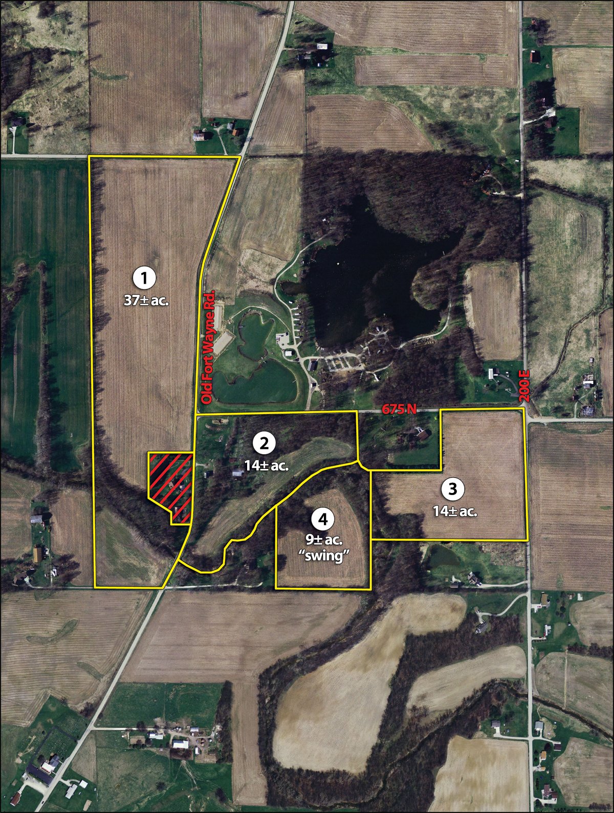 Tract map - LAND AUCTION, 74+/- Acres in 4 Tracts